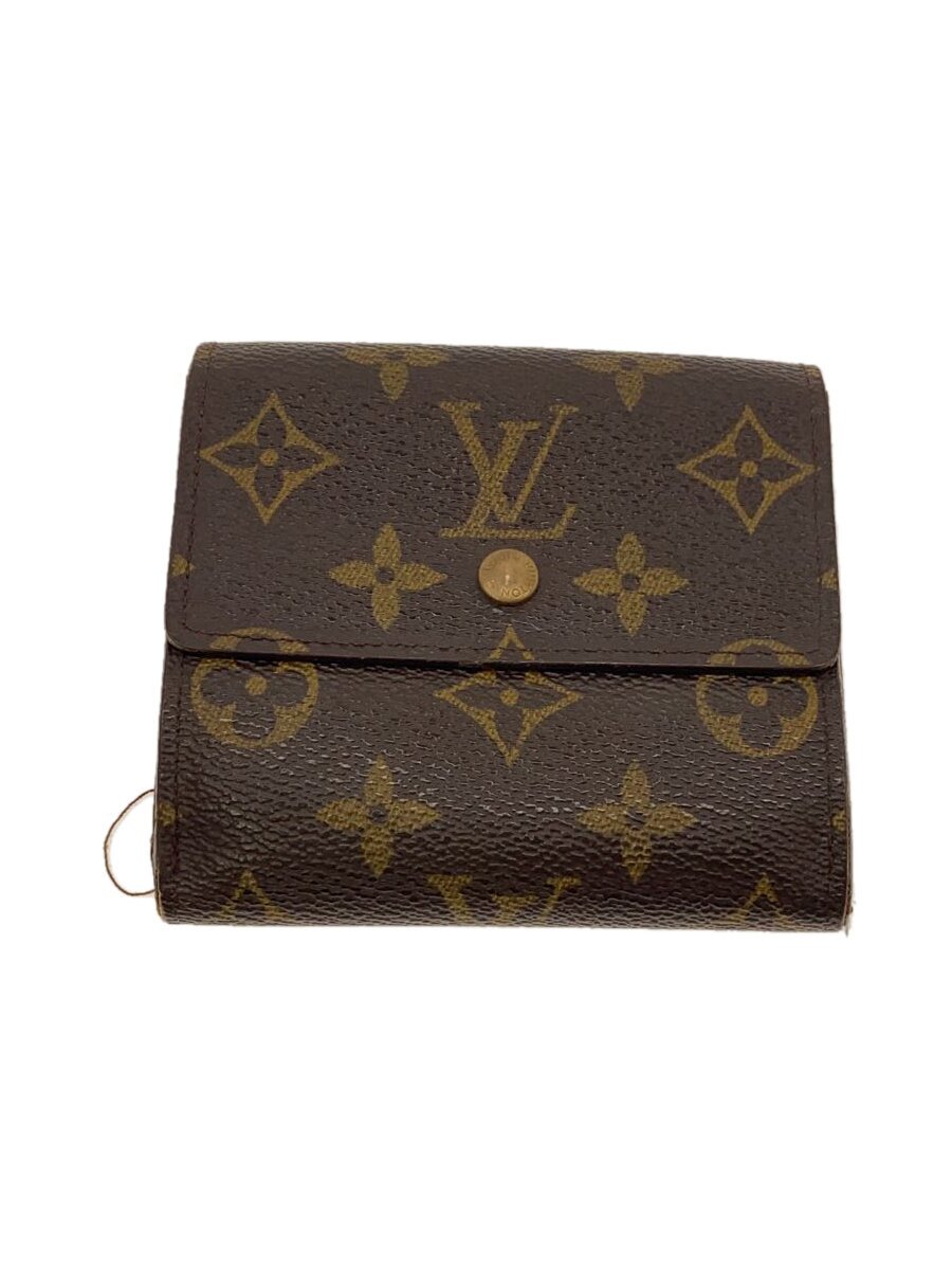 【中古】LOUIS VUITTON◆ポルト・フォイユ・エリーズ_モノグラム・キャンバス_BRW/PVC/BRW/メンズ【服飾雑貨他】