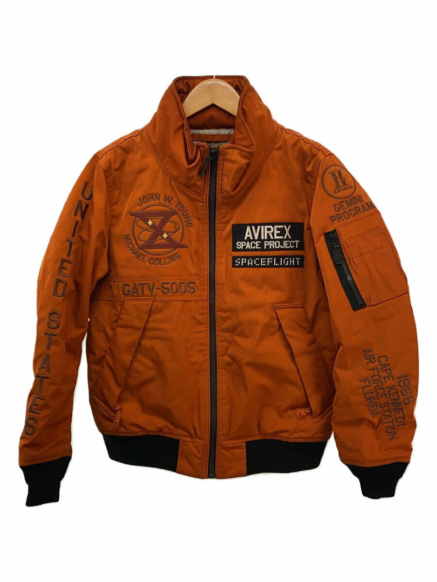 【中古】AVIREX◆MA-1 GT-10/フライトジャケット/M/ナイロン/オレンジ/6182176【メンズウェア】