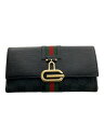 【中古】GUCCI◆長財布/レザー/BLK/総柄/レディース/131847【服飾雑貨他】(4)