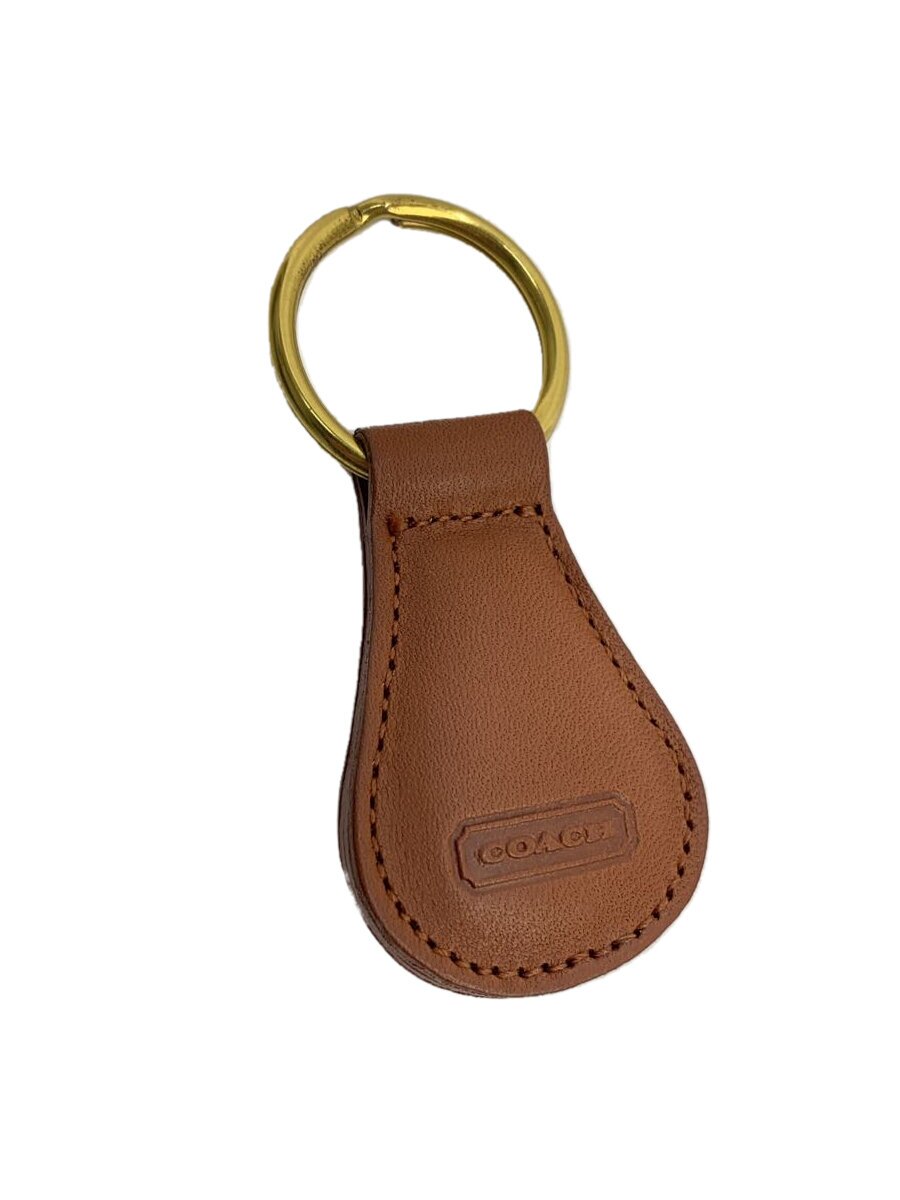 Key Holder - 【中古】COACH◆キーホルダー/レザー/BRW/無地/レディース【服飾雑貨他】