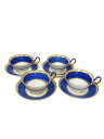 【中古】WEDGWOOD◆ユーランダーパウダーブルー/カップ&ソーサー/4点セット/BLU【キッチン用品】