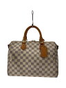 【中古】LOUIS VUITTON◆スピーディ・バンドリエール30_ダミエ・アズール_WHT/レザー/WHT【バッグ】