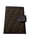 【中古】FENDI◆手帳カバー/キャンバス/BRW/総柄/メンズ【服飾雑貨他】
