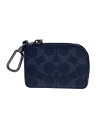 【中古】COACH◆ポーチ/レザー/ネイビー/紺/総柄/CB927 QBDEN【バッグ】(4)
