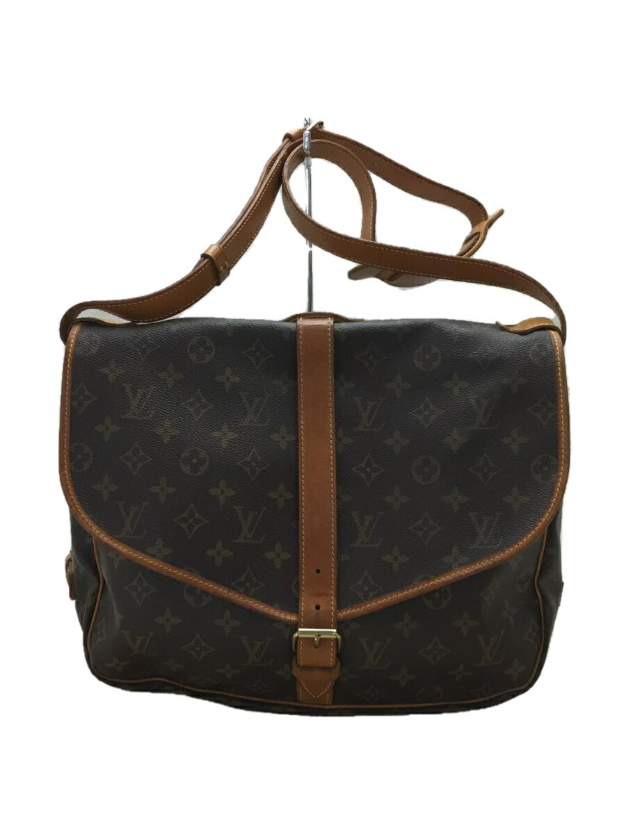 【中古】LOUIS VUITTON◆ソミュールGM(OLD)_モノグラム_BRW/PVC/BRW【バッグ】