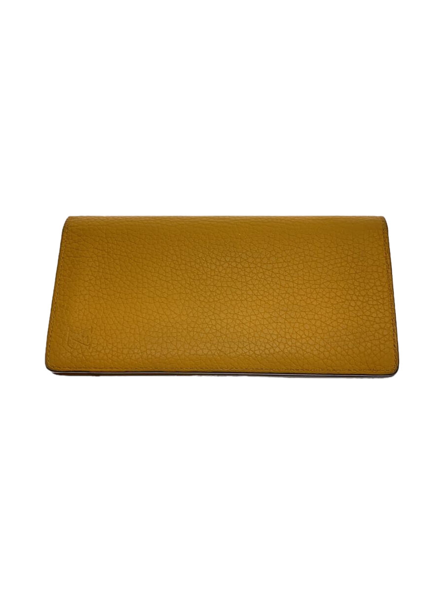 【中古】LOUIS VUITTON◆ポルト・フォイユ・ブラザ_トリヨン/レザー/オレンジ/レディース【服飾雑貨他】