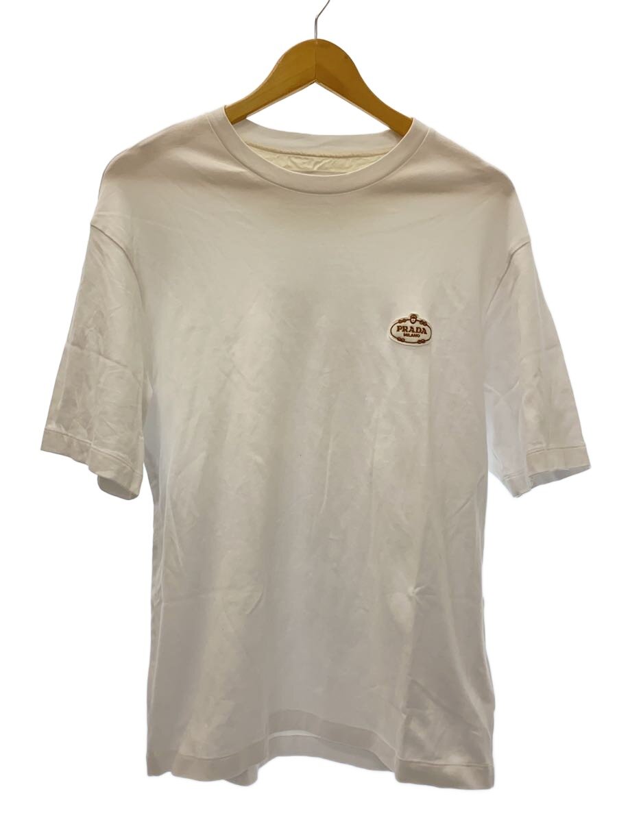 【中古】PRADA◆Tシャツ/L/コットン/WH