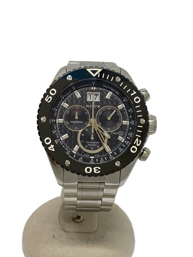 【中古】EDOX◆クォーツ腕時計/アナログ/ステンレス/BLK/SLV/SS/10006【服飾雑貨他】 【中古】EDOX◆クォーツ腕時計/アナログ/ステンレス/BLK/SLV/SS/10006【服飾雑貨他】