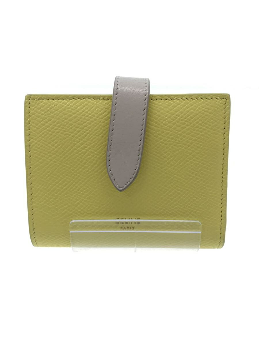 【中古】CELINE◆2つ折り財布/レザー/YLW/レディース/10H263BRU【服飾雑貨他】