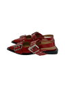【中古】GANNI◆フラットパンプス/40/RED【シューズ】
