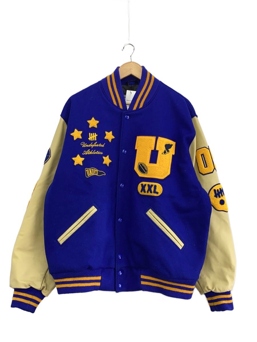 UNDEFEATED◆×SETTLEMIERS VARSITY JACKET/スタジャン/L/ウール/BLU//
