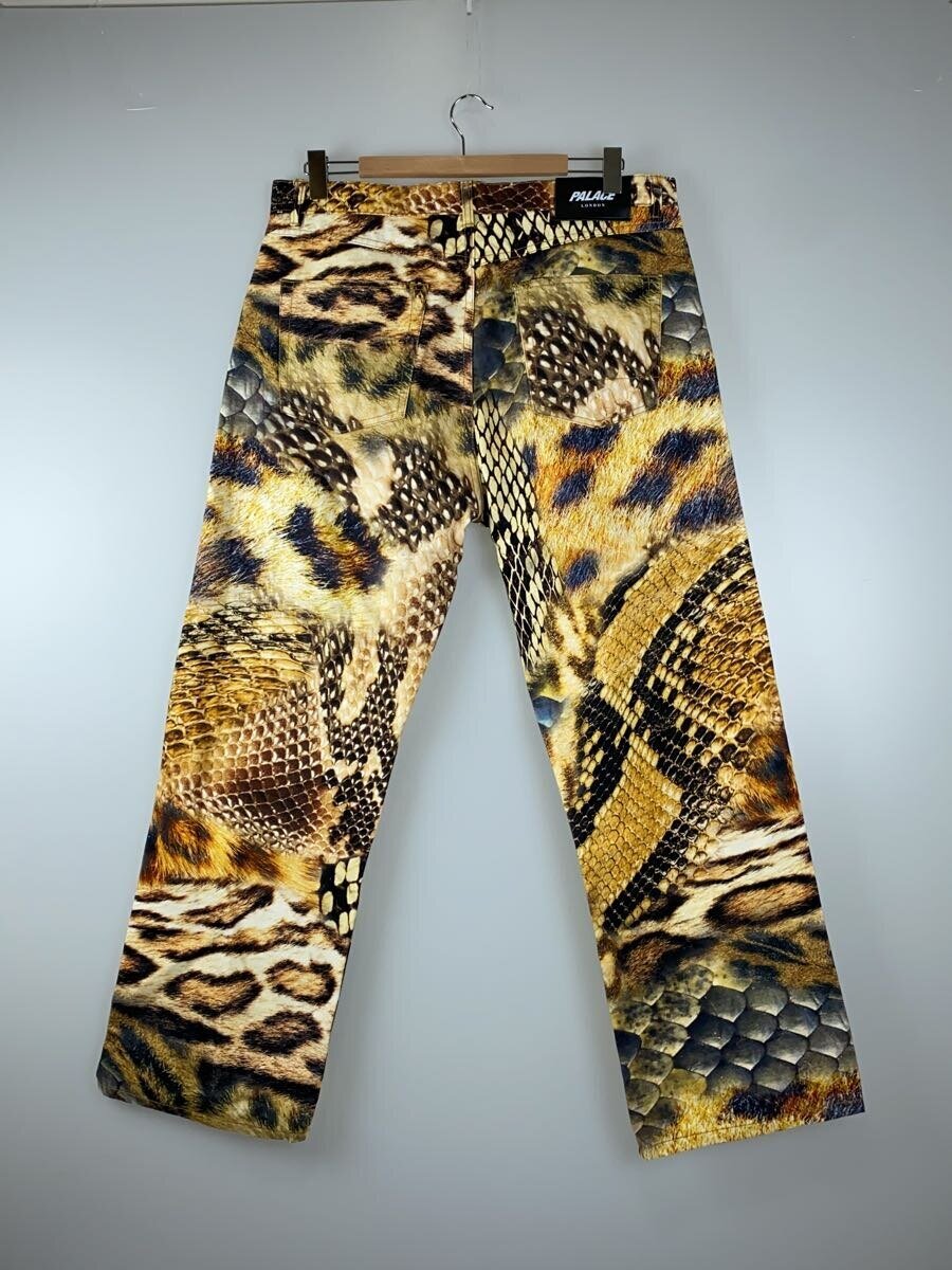 【中古】PALACE◆ボトム/34/デニム/イエロー/アニマル//【メンズウェア】