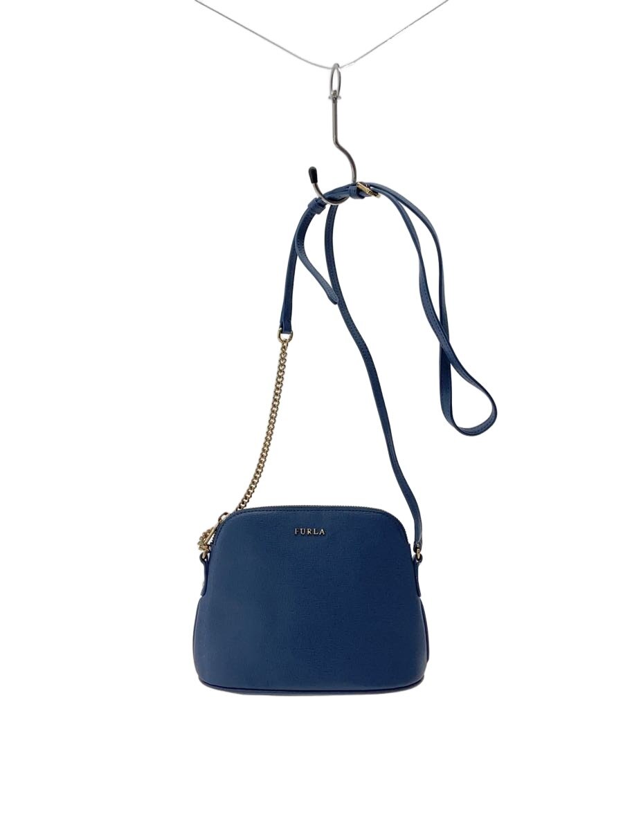 Furla - 【中古】FURLA◆ショルダーバッグ/レザー/BLU/無地【バッグ】