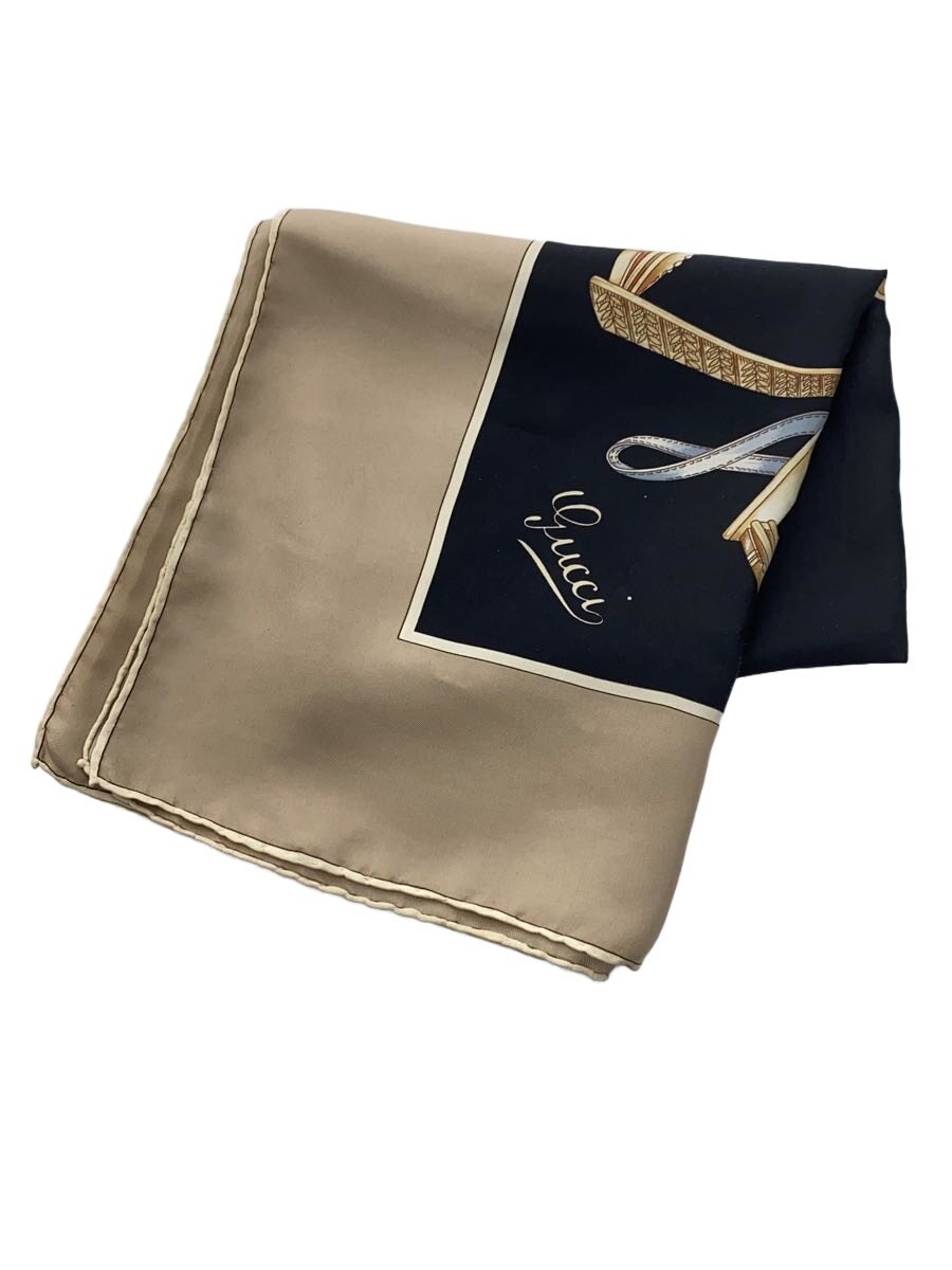 【中古】GUCCI◆ストール/シルク/CML/レディース【服飾雑貨他】