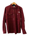 【中古】THE NORTH FACE◆BRUSHWOOD WOOL SHIRT_ブラッシュウッドウールシャツ/L/ウール/RED/チェック【メンズウェア】