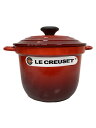 【中古】LE CREUSET◆鍋/容量:2L/サイズ:18cm/3点セット/RED【キッチン用品】