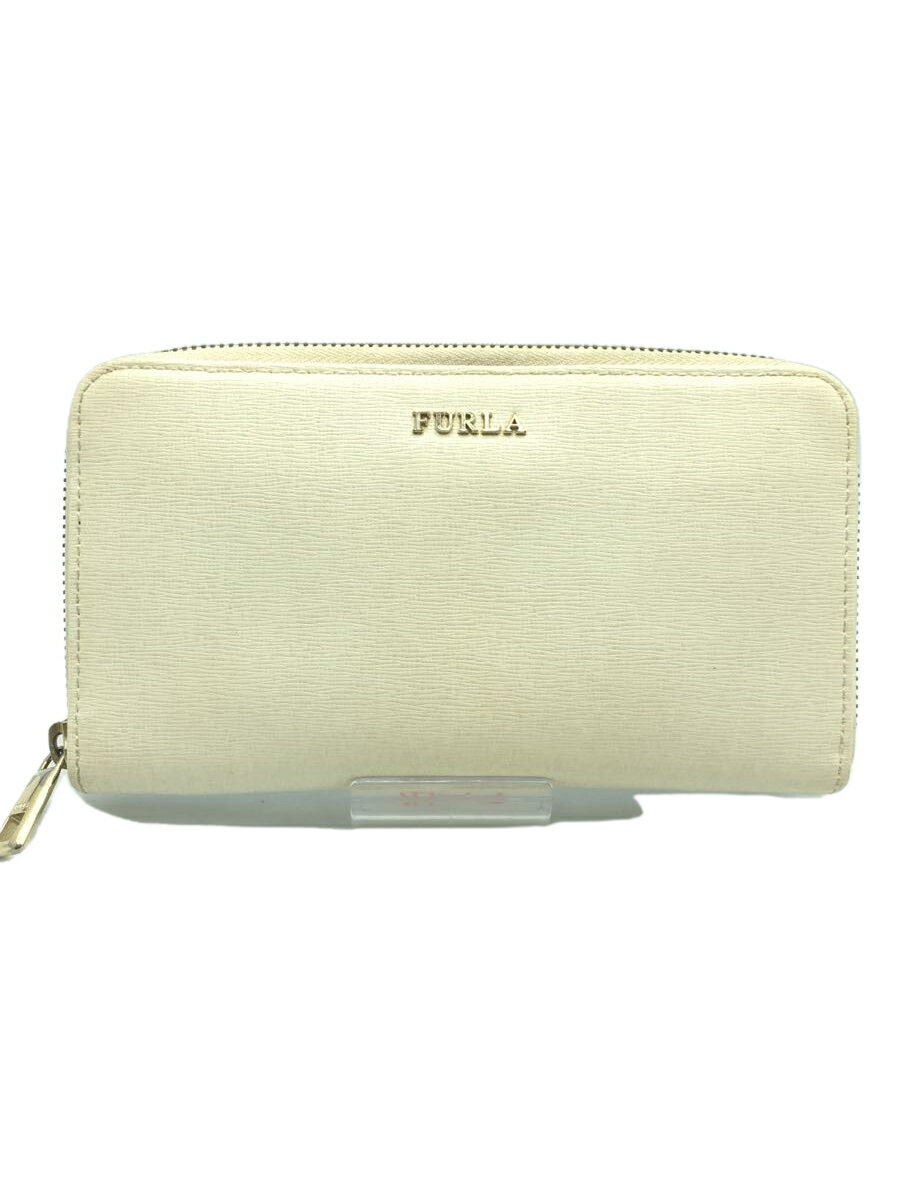 【中古】FURLA◆長財布/レザー/WHT/レ