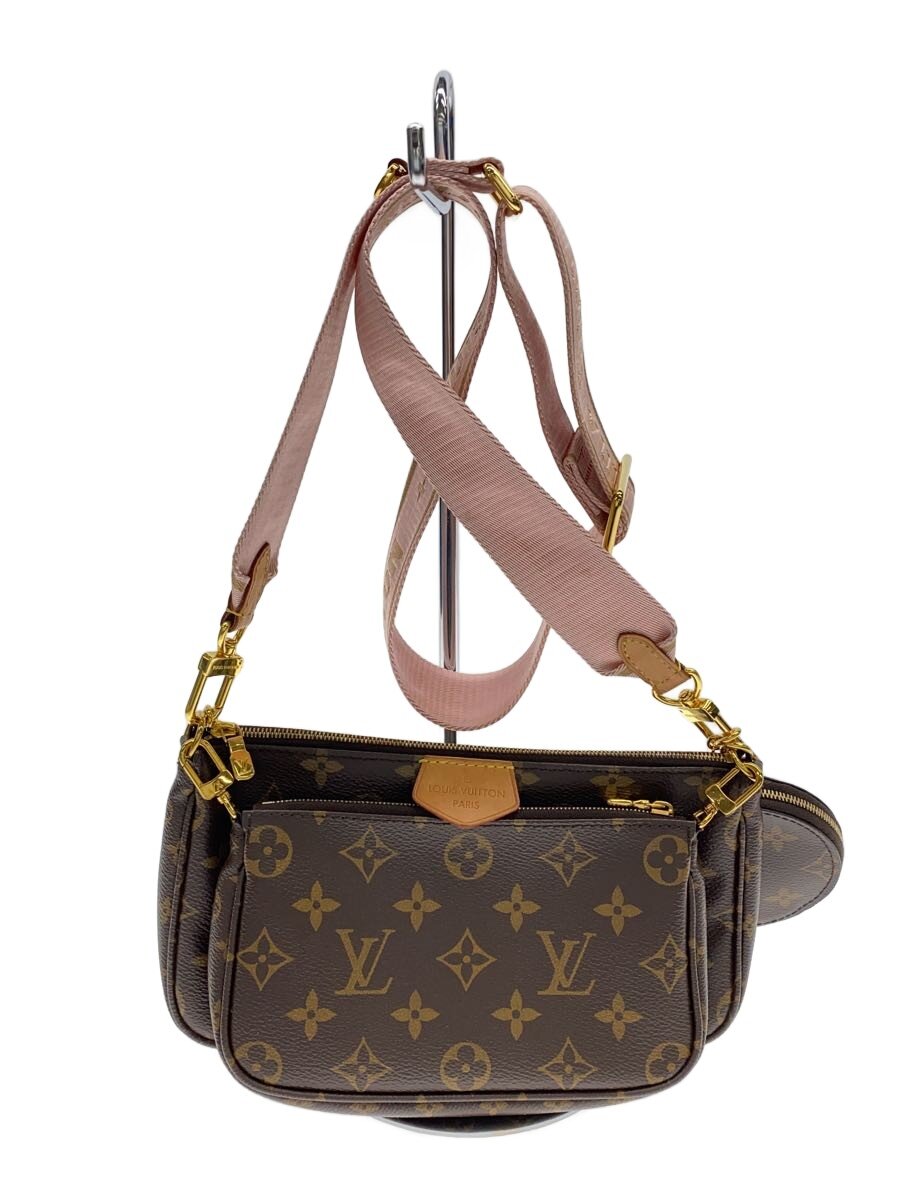 【中古】LOUIS VUITTON◆ミュルティ・ポシェット・アクセソワール_モノグラム・キャンバス_ローズクレール/PVC/BRW//【バッグ】