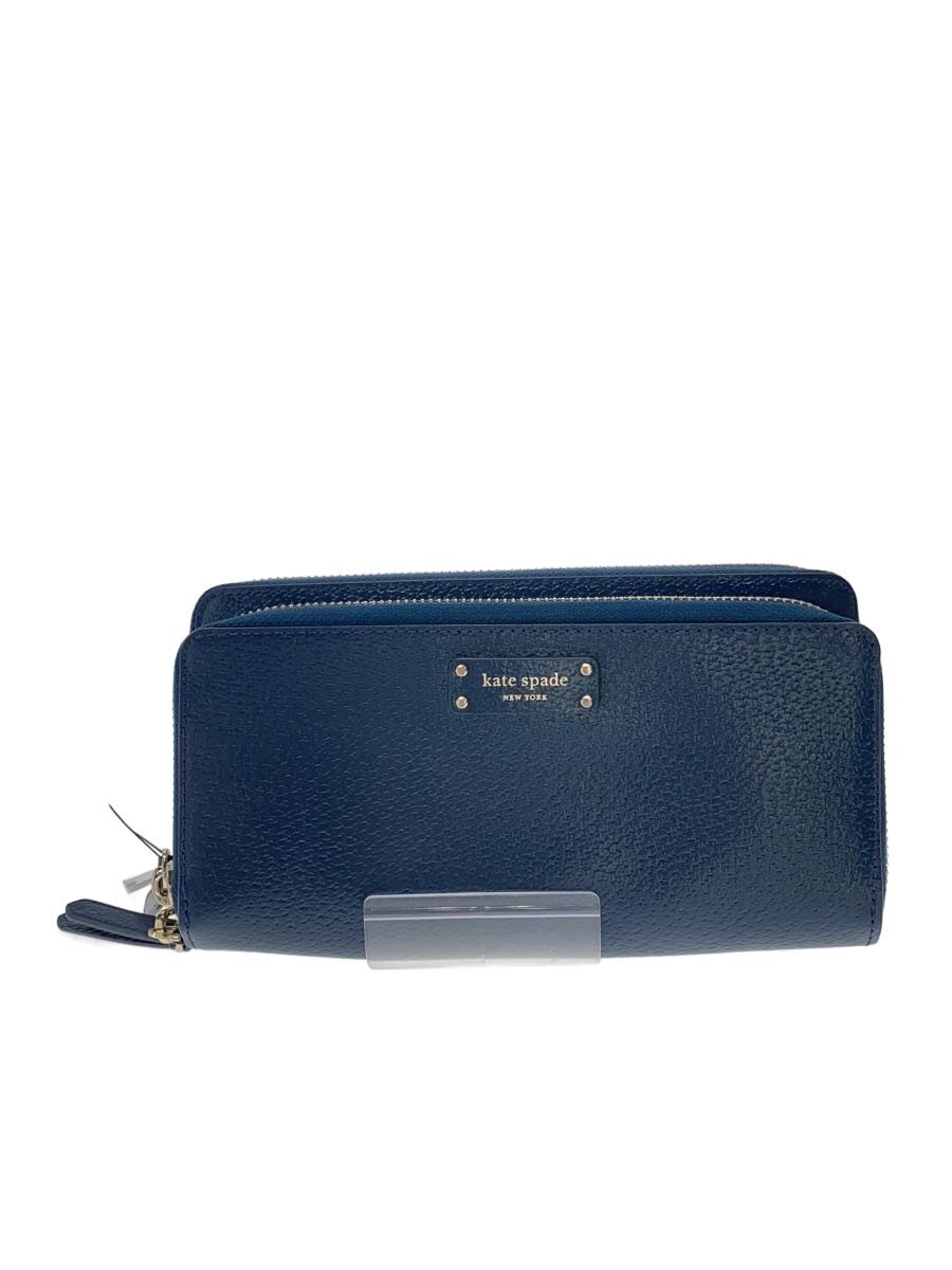【中古】kate spade new york◆長財布/--/NVY/無地/レディース【服飾雑貨他】
