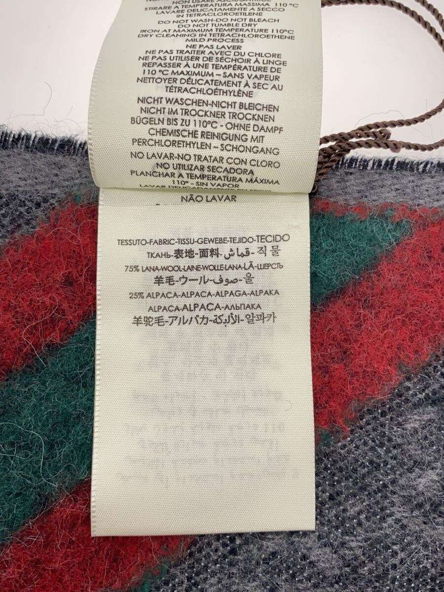 【中古】GUCCI◆マフラー/ウール/GRY/総柄/メンズ/570603 3GB18【服飾雑貨他】