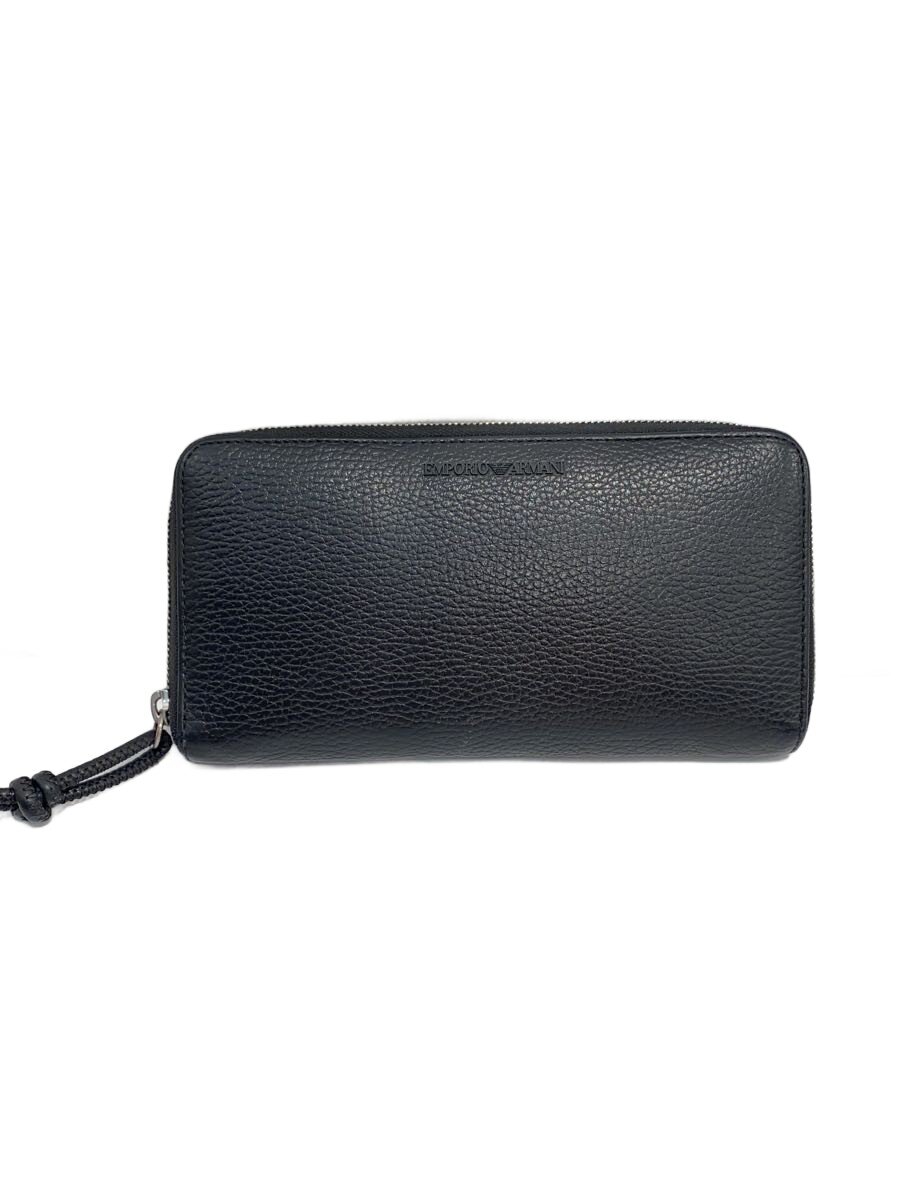 【中古】EMPORIO ARMANI◆長財布/--/BLK/メンズ【服飾雑貨他】