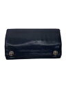 【中古】CHROME HEARTS◆長財布/レザー/ブラック/メンズ/クロス/シルバー/スナップボタン/ジップ/刻印/プレート【服飾雑貨他】