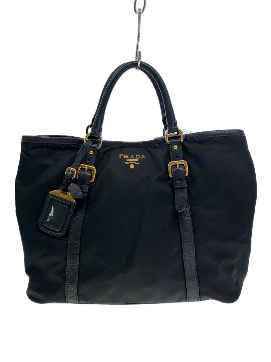PRADA - 【中古】PRADA◆ハンドバッグ/ナイロン/BLK/無地【バッグ】