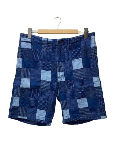 【中古】RRL◆ショートパンツ/34/コットン/BLU/パッチワーク【メンズウェア】 【中古】RRL◆ショートパンツ/34/コットン/BLU/パッチワーク【メンズウェア】
