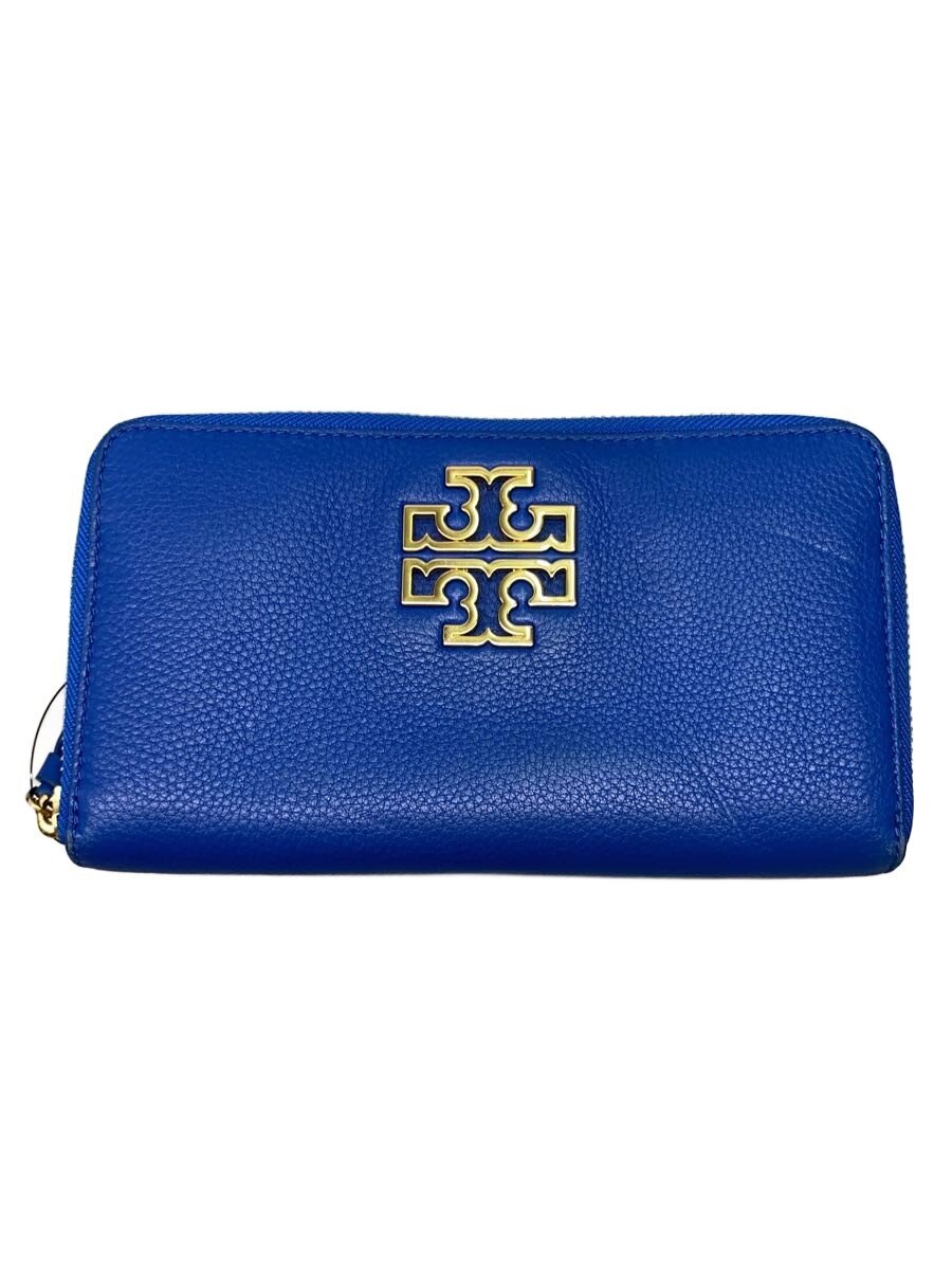 【中古】TORY BURCH◆長財布/レザー/BLU/レディース【服飾雑貨他】