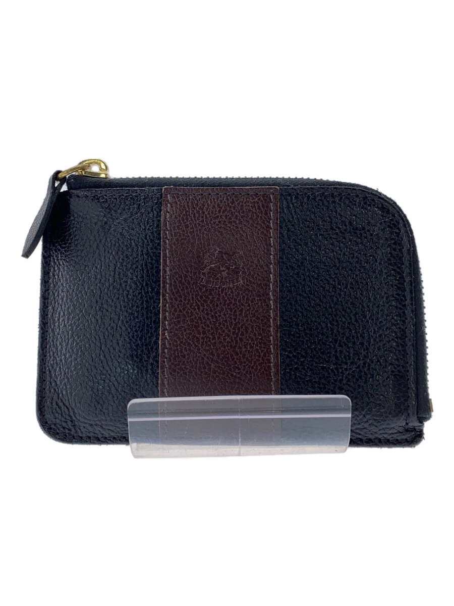 【中古】IL BISONTE◆財布/レザー/BLK/無地/メンズ【服飾雑貨他】