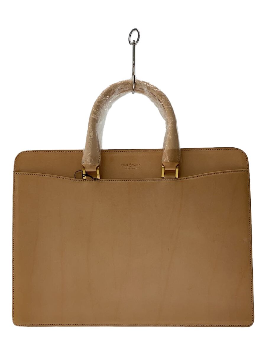Attache Case - 【中古】FUJITAKA◆ブリーフケース/レザー/ベージュ【バッグ】