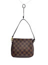 【中古】LOUIS VUITTON◆トゥールス・メイクアップ_ダミエ・エベヌ/PVC/BRW【バッグ】