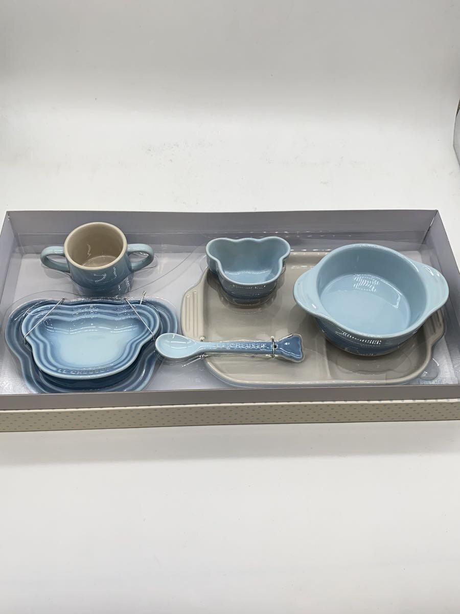 【中古】LE CREUSET◆プレート/7点セット/BLU/ベビーテーブルウエアセット【キッチン用品】