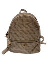 【中古】GUESS◆サビ/シミ/リュック/PVC/BEG/総柄/SB699433/内側底面シミ有り【バッグ】