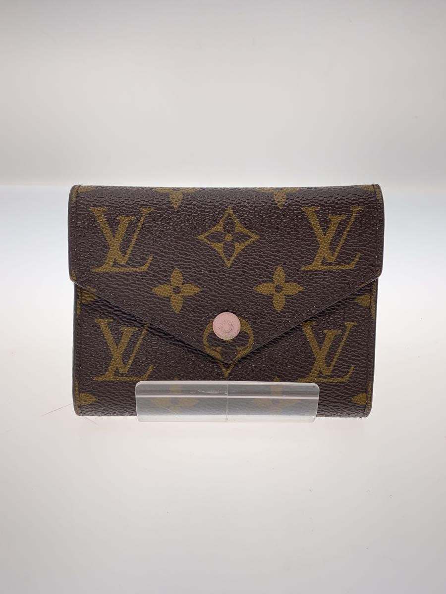 【中古】LOUIS VUITTON◆ポルト・フォイユ・ヴィクトリーヌ_モノグラム・キャンバス_BRW/PVC/BRW/レディース【服飾雑貨他】