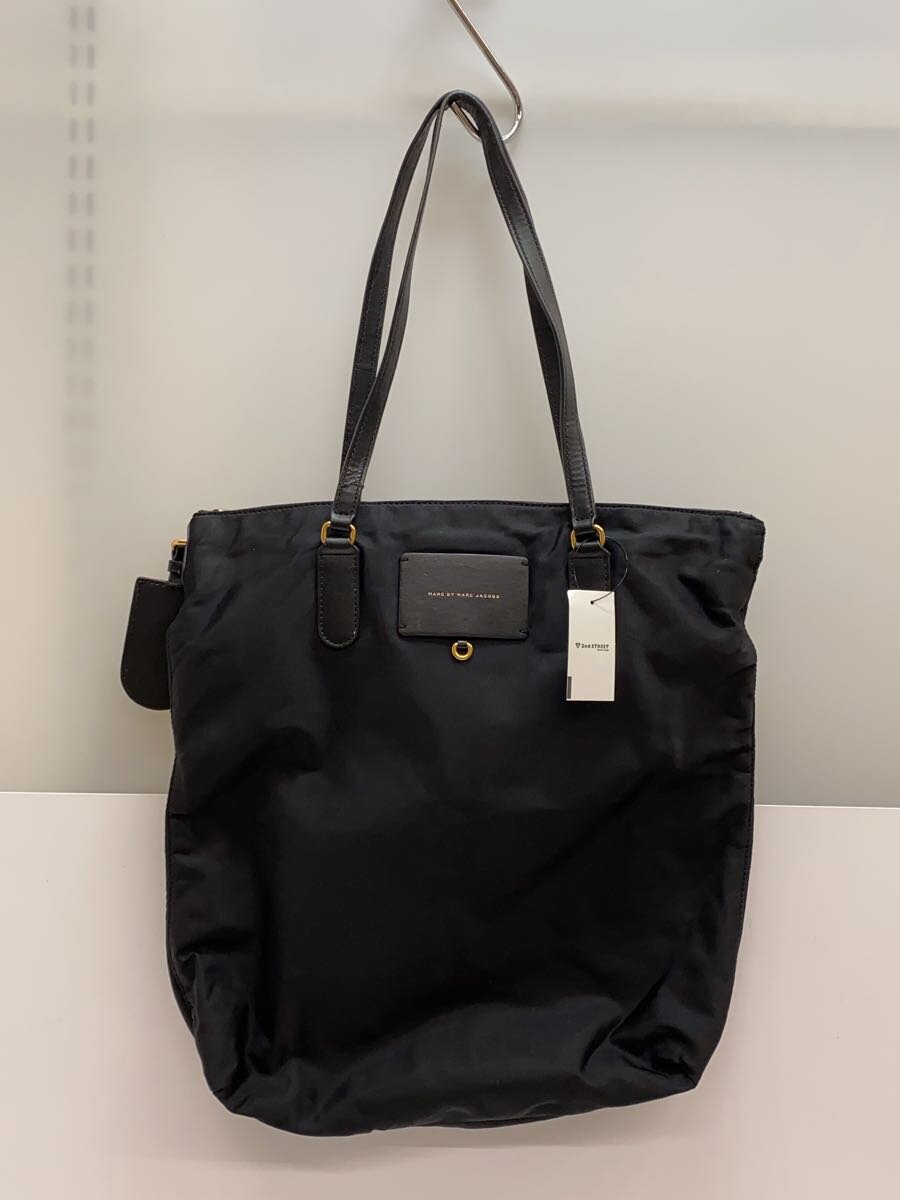 【中古】MARC BY MARC JACOBS◆トートバッグ/ナイロン/BLK/持ち手ヒビ割れダメージ有//【バッグ】