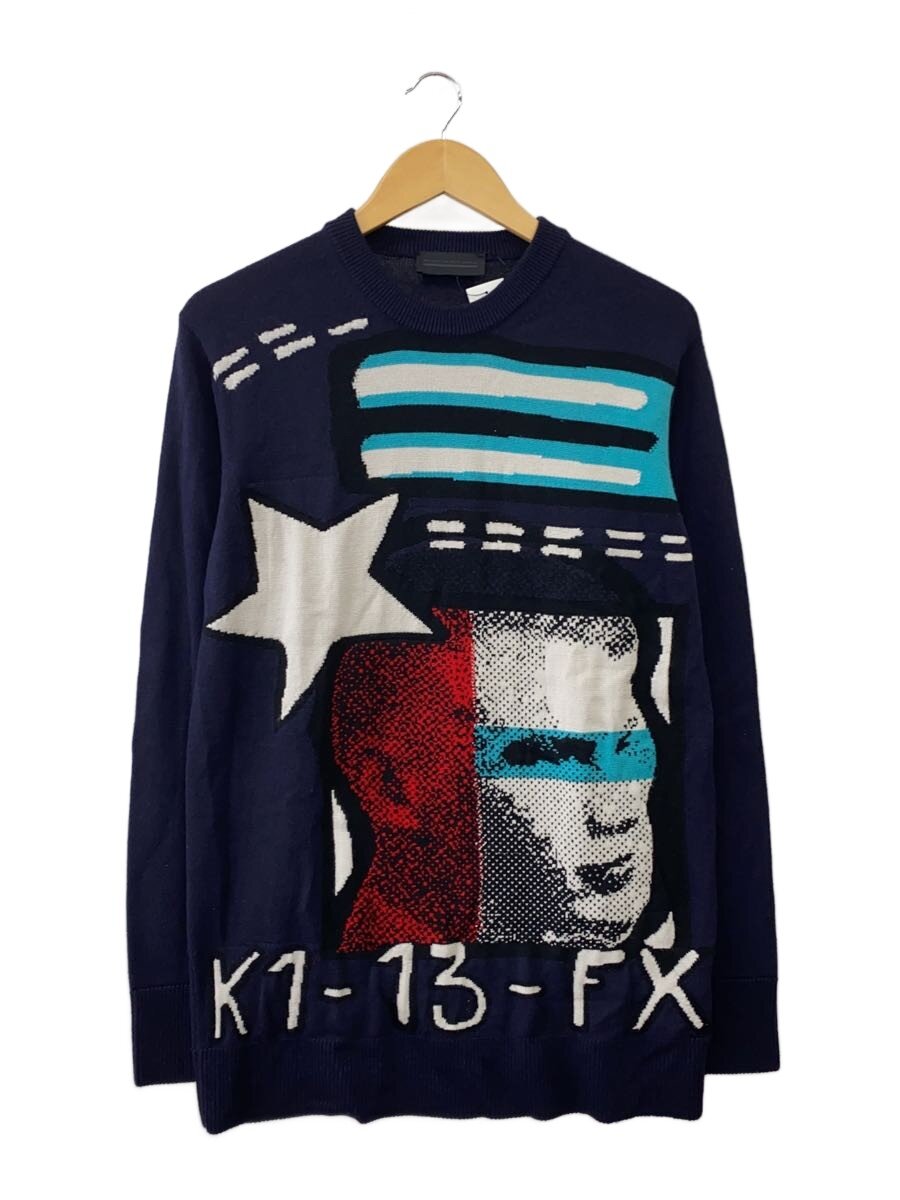 DIESEL BLACKGOLD◆PATTERNED SWEATER/ニット・セーター(厚手)/S/ウール/NVY/K1-13-FX