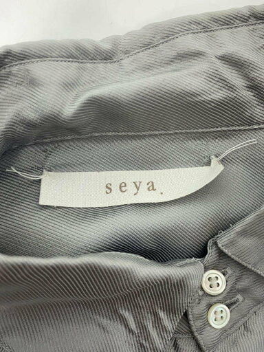 【中古】seya.◆長袖シャツ/M/ポリエステル/SLV/無地//【メンズウェア】
