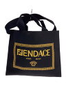 【中古】FENDI◆フェンダーチェ/ロゴトートバッグ/キャンバス/BLK/無地/7VA558【バッグ】