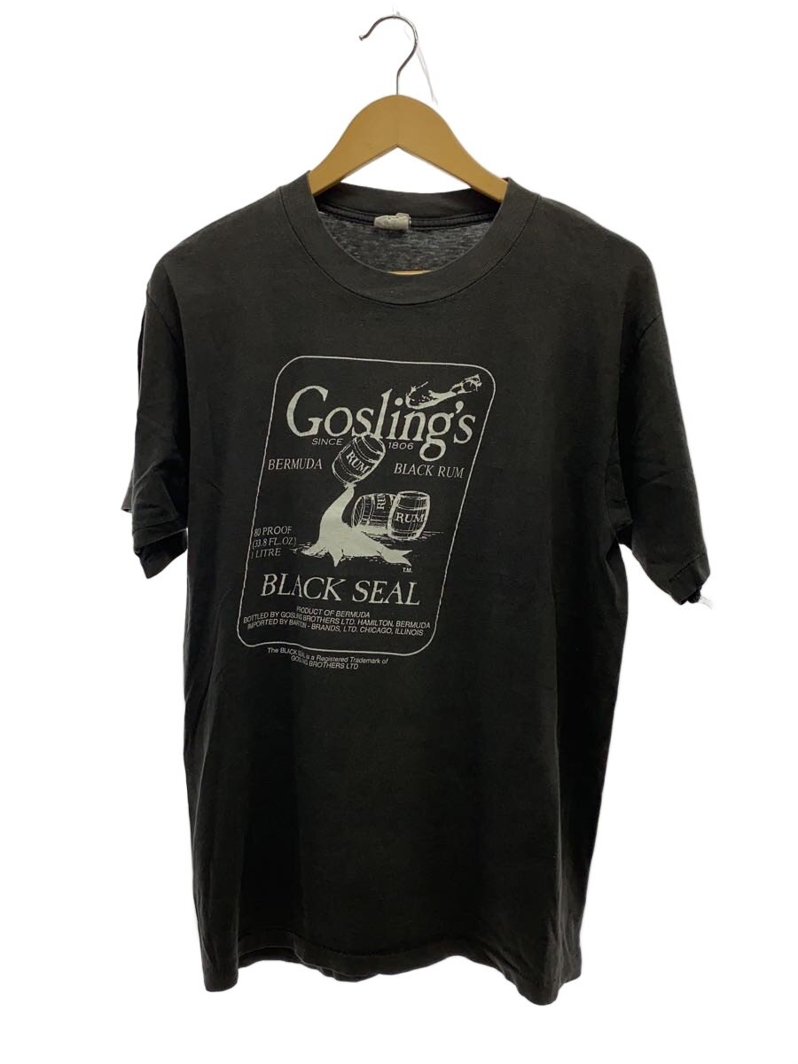 trupics/80s～90s/goslings/ラム酒T/フェード/Tシャツ/L/コットン/BLK