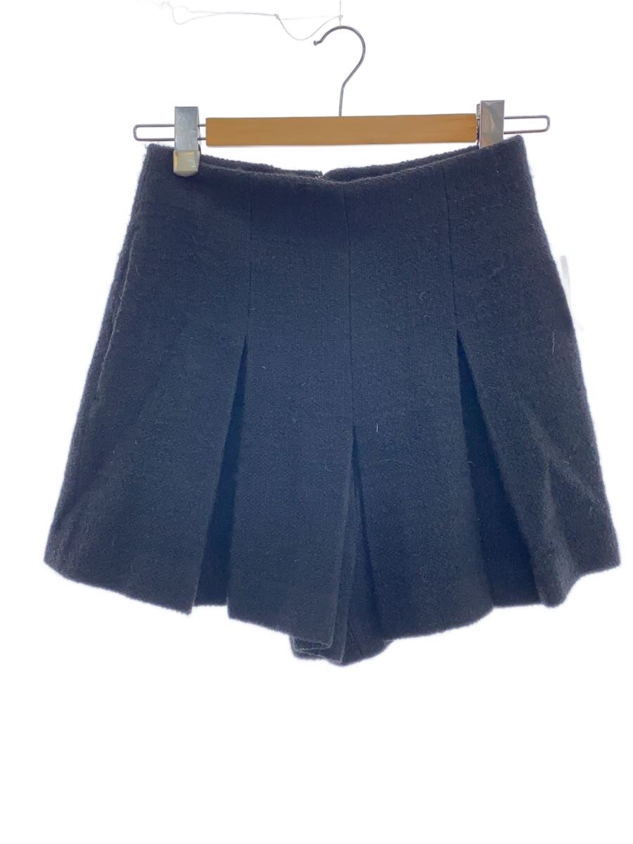 【中古】COLUMN◆ツイードショートパンツ/プリーツ/36/ウール/ブラック/黒/無地/32-...