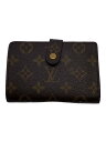 【中古】LOUIS VUITTON◆ポルト・フォイユ・ヴィエノワ_モノグラム・キャンバス_BRW/PVC/BRW/レディース【服飾雑貨他】