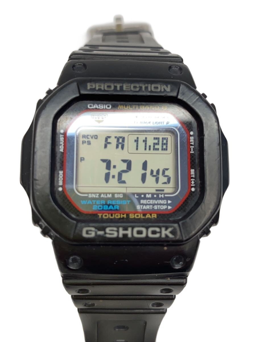 【中古】CASIO◆ソーラー腕時計・G-SHOCK/デジタル/ラバー/BLK/BLK/SS//【服飾雑貨他】