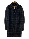 【中古】DIESEL◆コート/L/ウール/BLK/チェック【メンズウェア】