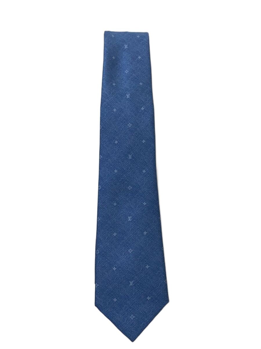 LOUIS VUITTON - 【中古】LOUIS VUITTON◆ネクタイ/シルク/BLU/総柄/メンズ/M70202【服飾雑貨他】
