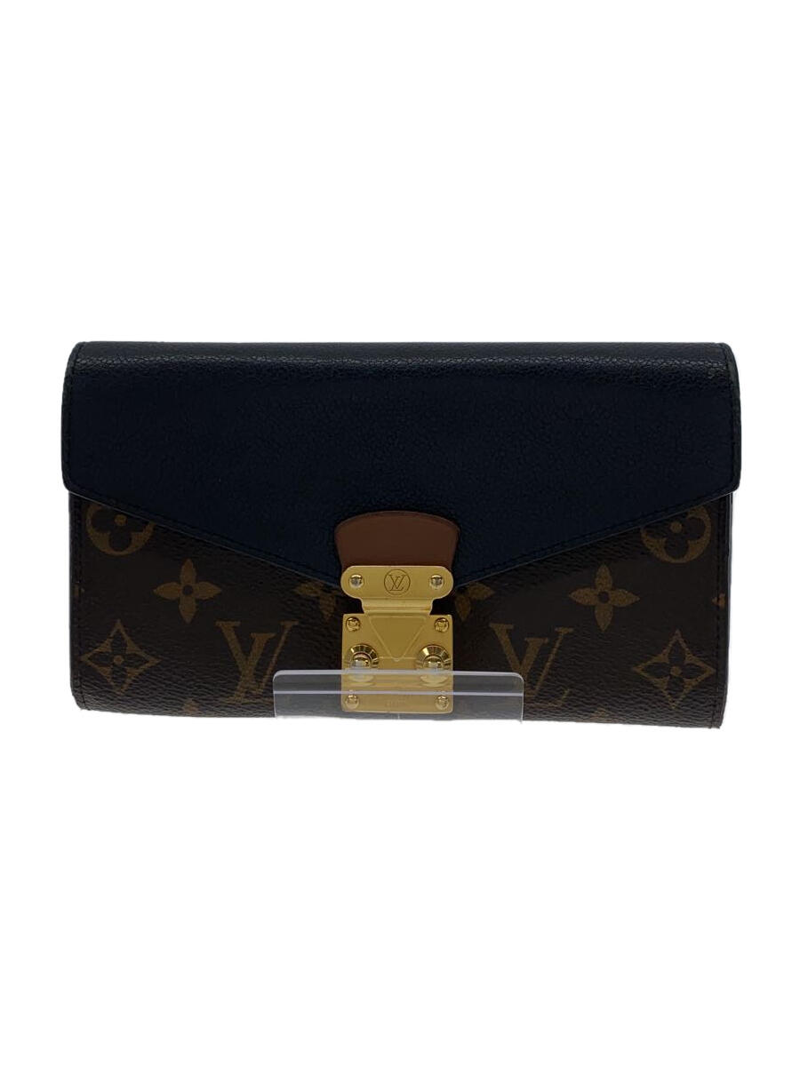 【中古】LOUIS VUITTON◆ポルト・フォイユ・パラス_トリヨン_モノグラム・キャンバス_BL ...