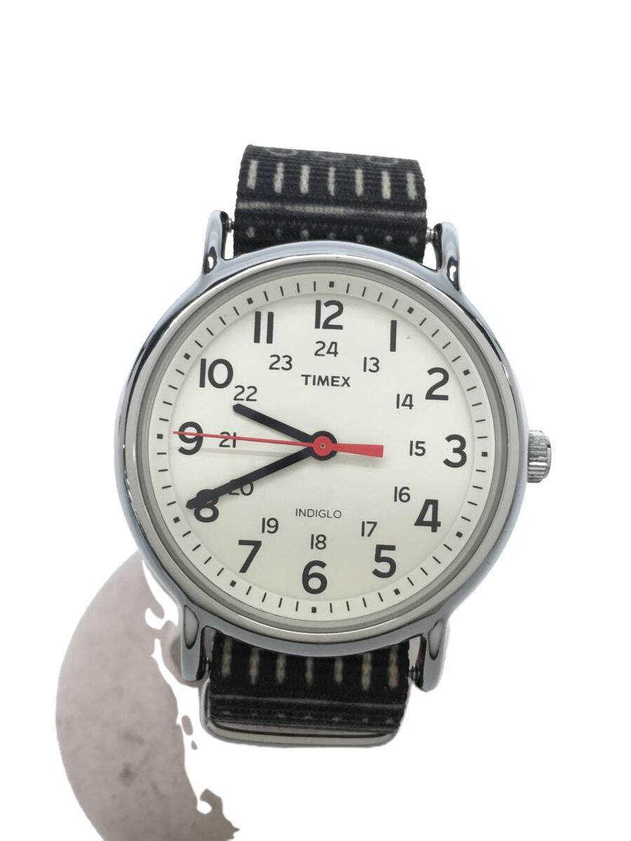 【中古】TIMEX◆クォーツ腕時計/アナログ/BAEUTY&YOUTH製ベルト【服飾雑貨他】