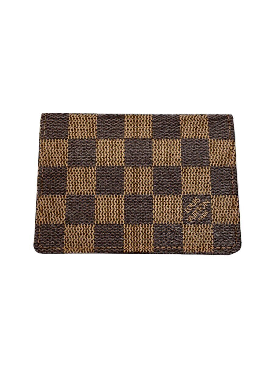 【中古】LOUIS VUITTON◆ポルト・ドゥ・カルト・ヴェルティカル_ダミエ・エベヌ_BRW...