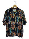 【中古】WACKO MARIA◆半袖シャツ/M/レーヨン/ブラック/総柄/舐達磨/21SS【メンズウェア】(4)