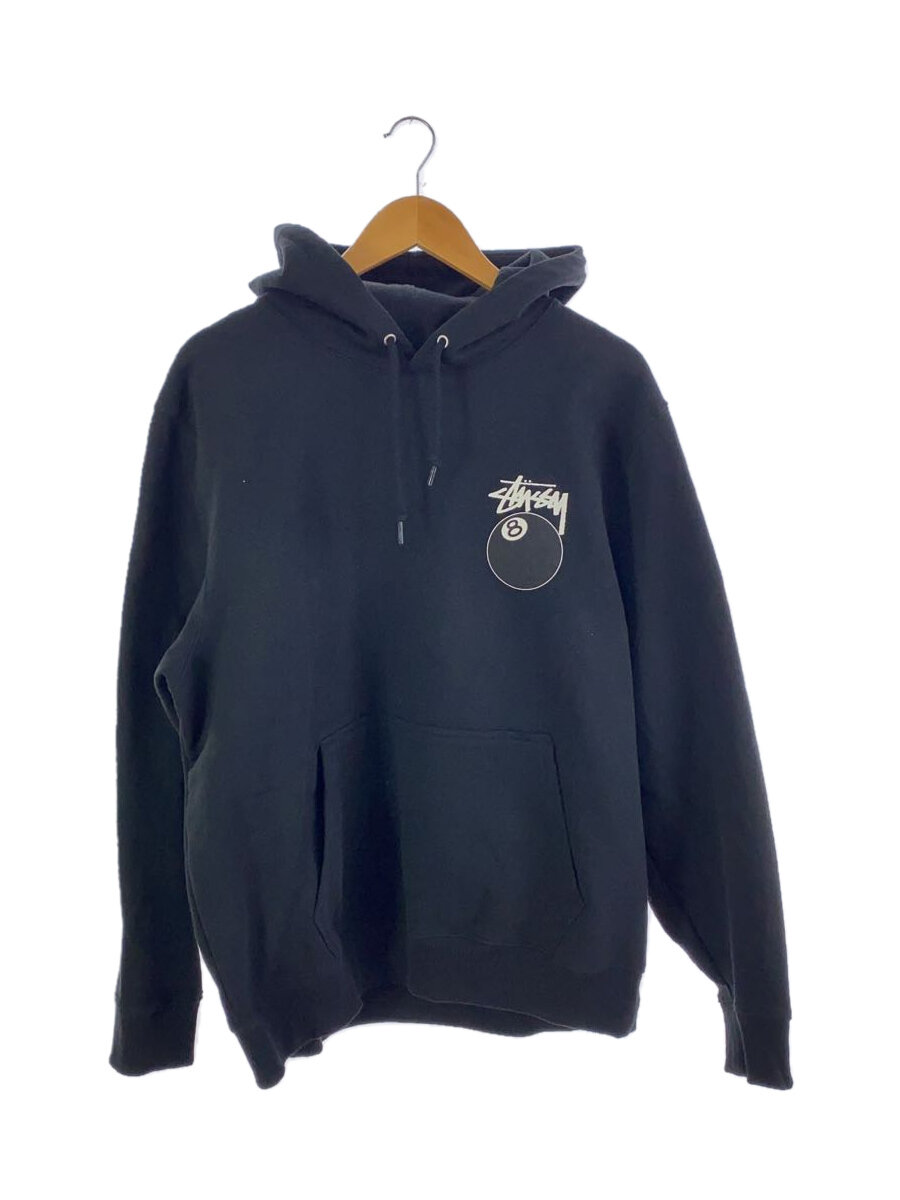 【中古】STUSSY◆8ボール/パーカー/M/コットン/BLK【メンズウェア】